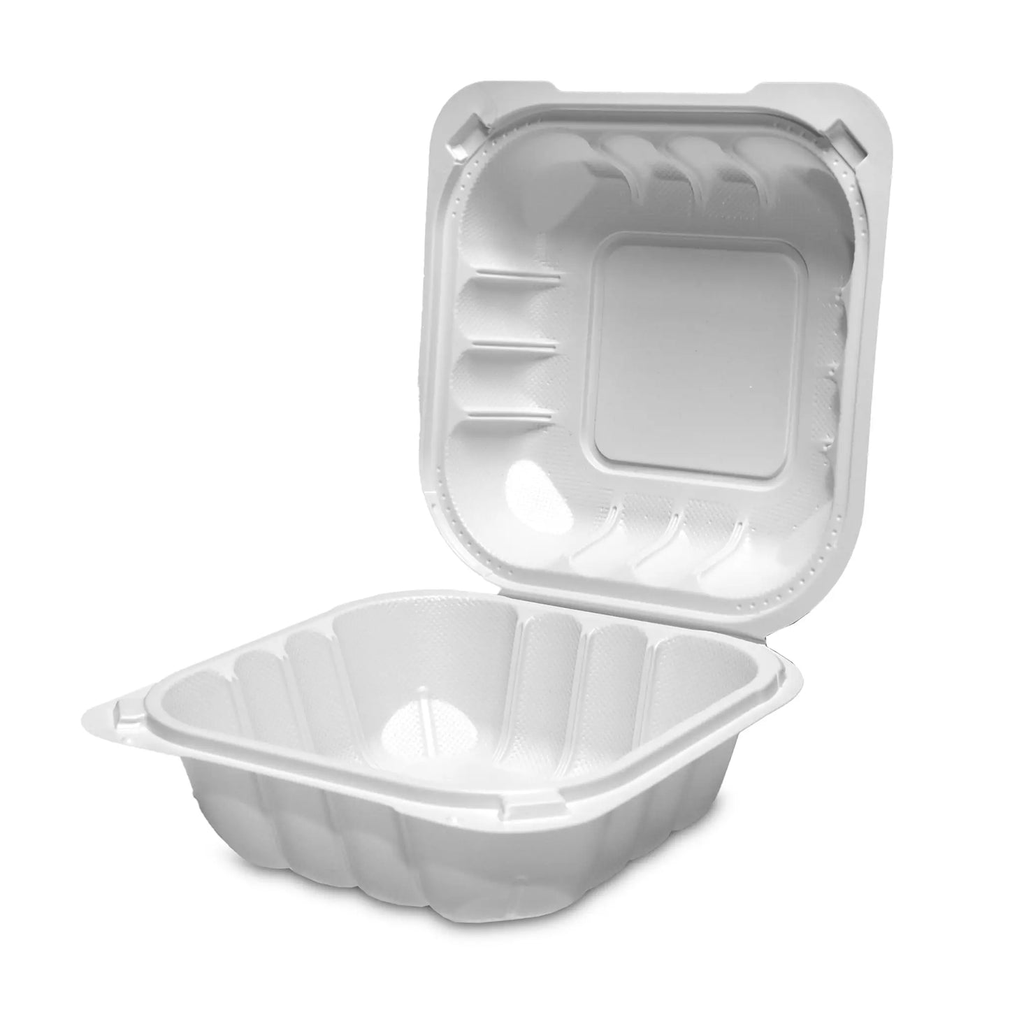 DM-225 PP One Compartment White Container - 6"