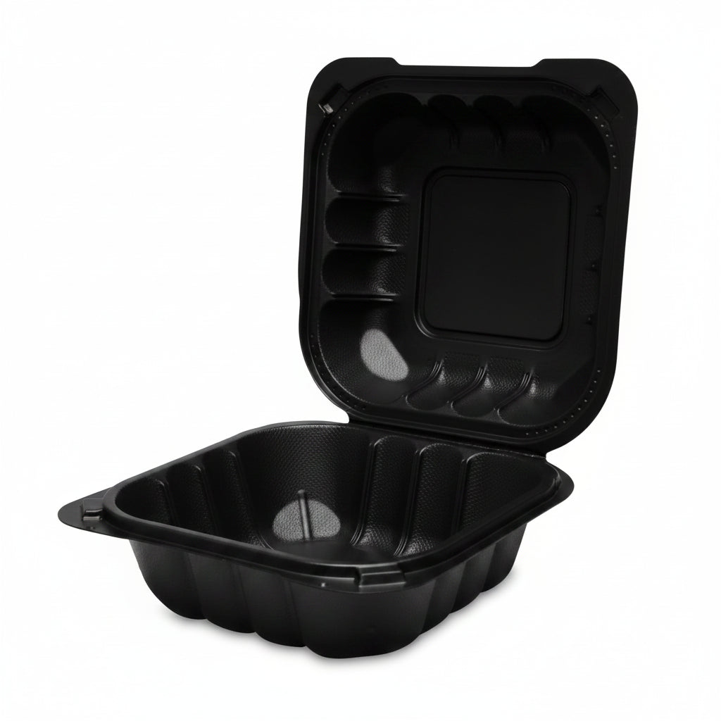 DM-225 PP One Compartment black Container - 6"