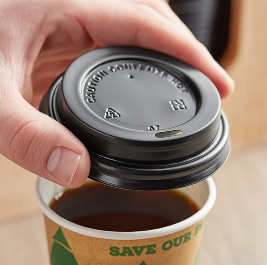 8 oz. Black Hot Paper Cup Travel Lid