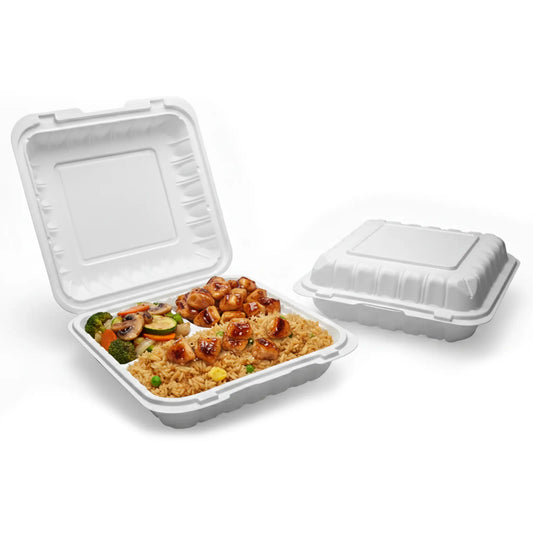 DM-241 PP Three Compartment White Container - 7"