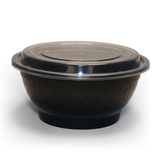 DM-50B Black Round Plastic Take-Out Tray