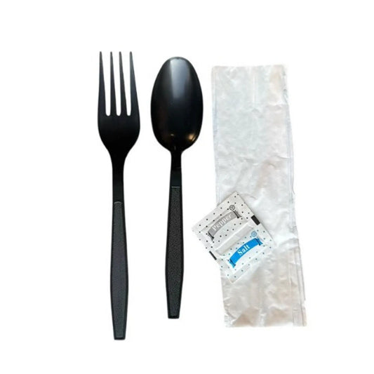 DM-5N1FS Fork, Spoon, Napkin, Salt & Pepper Wrapped Cutlery Kit