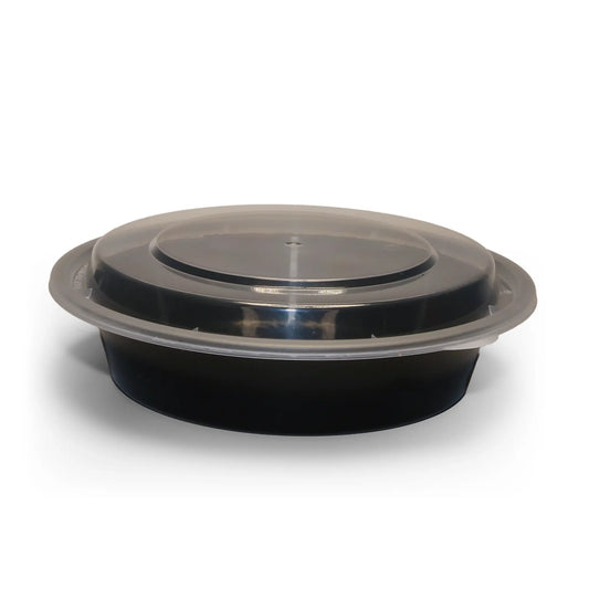 DM-7018 Microwavable Heavy Weight Round Take Out Container with Lid - 18oz