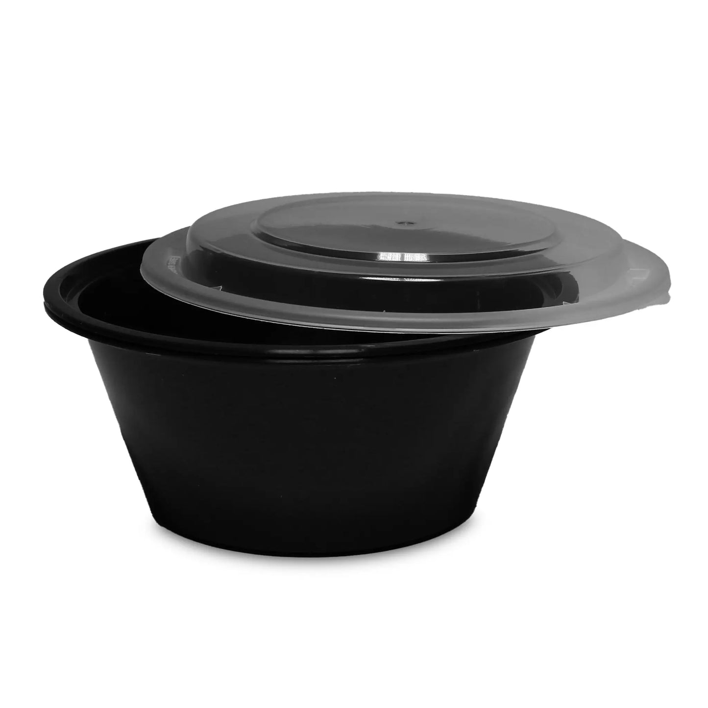 DM-7039 Black Round Plastic Container - 39 oz.