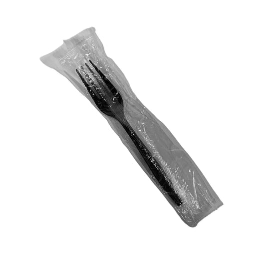 Individually Wrapped Black Plastic Fork