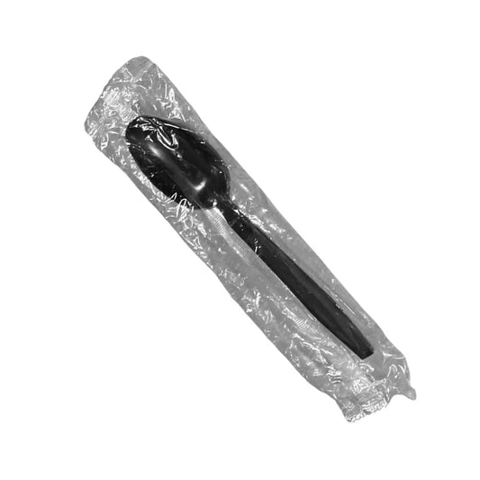 Individually Wrapped Black Plastic Spoon