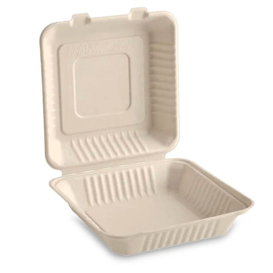 Bagasse Clamshell Container 9"