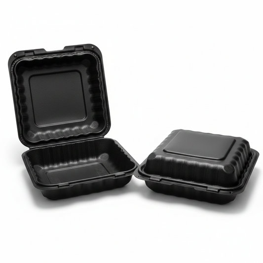 Black Clamshell Container 1-Compartment