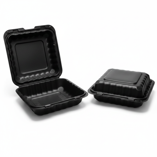 Black Clamshell Container 1-Compartment