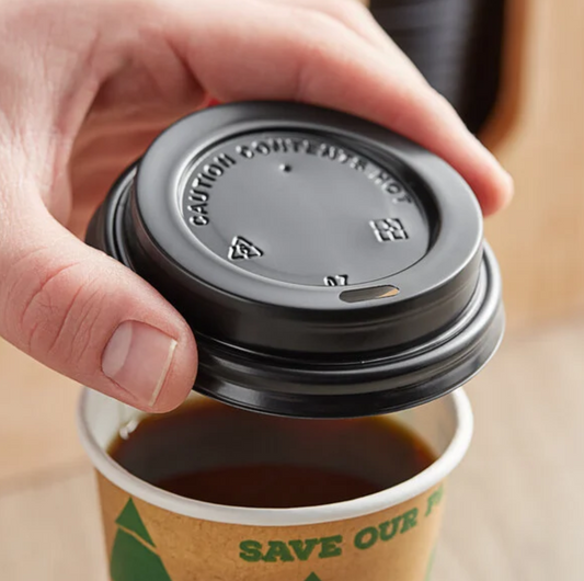 8 oz. Black Hot Paper Cup Travel Lid