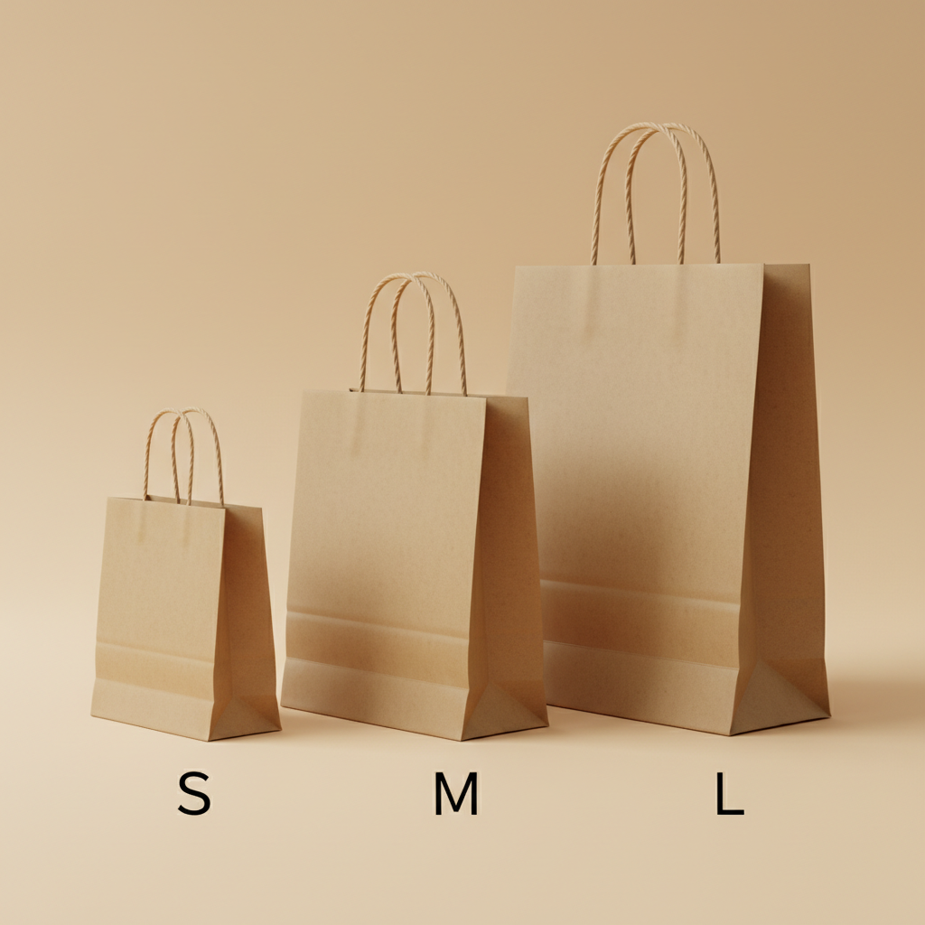 Kraft Paper Shopping Bags S M L